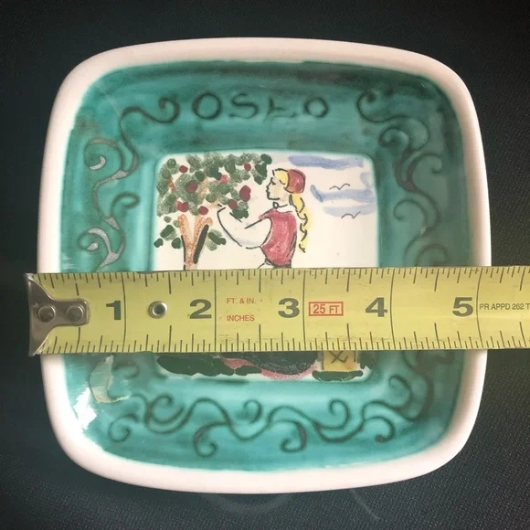Vintage MCM Handmade Pottery Trinket Dish Plate Made in Norway - Oslo - Picture 4 of 8